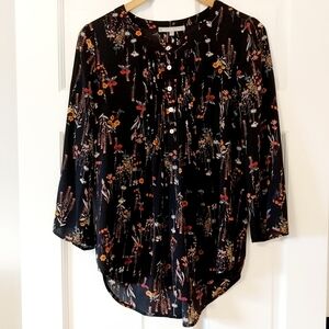 Daniel Rainn Black Floral Blouse